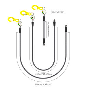 DIDEEP Tuyau de manomètre de plongée haute pression <span class=keywords><strong>SPG</strong></span> 15cm 65cm 80cm avec mousqueton - Product Image 1