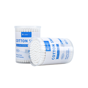 Coton-tige biodégradable à usage quotidien vendu en usine, 100 pièces/boîte, bâtonnet en papier, coton-tige avec boîte ronde - Product Image 3