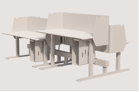 Poste de travail intelligent électrique réglable en hauteur pour 2 personnes, bureau assis-debout avec rail d'accessoires, mobilier de bureau personnalisable OEM en gros