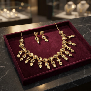 Wholesale Fashion Necklaces 14K 18K 24K Gold Filled Brass Dubai Style Turkey Jewelry Set Traditional Turkish Design Jewelry Set - Product Image 2