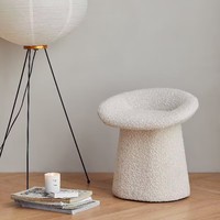 Tabouret en bois et tissu de style nordique moderne, crème, pour se préparer, se changer, ottoman pour salon et chambre à coucher