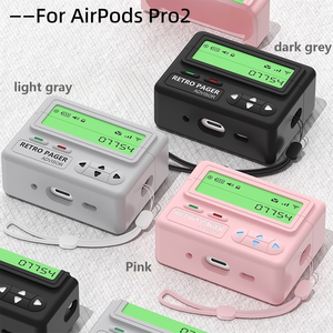 Funda de silicona suave de estilo musical retro portátil para <span class=keywords><strong>Airpods</strong></span> 4 / Pro <span class=keywords><strong>2</strong></span> con cuerda antipérdida para deportes - Product Image 2