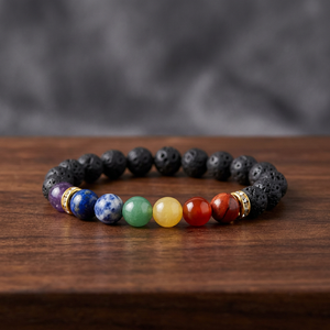 Bracelets tendance en pierre de lave 7 chakras, artisanat en cristal Feng Shui, bijoux de mode, tendance unisexe, bracelets spirituels - Product Image 3