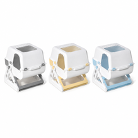 Bac à litière intelligent entièrement fermé pour chat, grande toilette automatique à capot avec tamisage, bac à litière auto-nettoyant manuel pour animaux de compagnie avec tiroir
