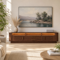 Table console moderne en bois avec tiroirs de rangement, meuble TV pour salon, chambre, hôtel, appartement