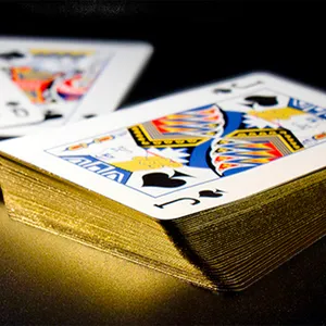 Jeu de cartes en feuille d'or de haute qualité pour adultes, cartes de Poker en plastique en papier doré, tarot personnalisé oraces, cartes de jeu fabricants - Product Image 1