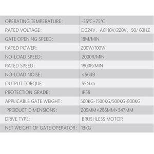 Opérateur de <span class=keywords><strong>portail</strong></span> <span class=keywords><strong>coulissant</strong></span> automatique avec signal d'apprentissage et contrôle indépendant pour <span class=keywords><strong>portail</strong></span> <span class=keywords><strong>coulissant</strong></span> commercial - Product Image 5