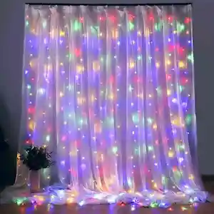 Guirnalda de ventana LED, cadena de luces para cortina, fiesta de boda, hogar, jardín, dormitorio, decoraciones de pared interior al aire libre