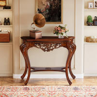 Nouvelle table console de luxe rétro en bois sculpté chinois, style mi-siècle haut de gamme, couleur noyer brun, pour entrée et salon, durable