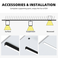 Lampe linéaire carrée LED moderne 3CCT en aluminium pour table de billard, snooker, bureau, atelier, lumière linéaire sans ombre