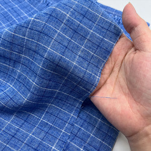 Tela de Lino Imitación a Cuadros, Tela de Poliéster Catiónico a Cuadros para Camisas y Prendas - Product Image 4