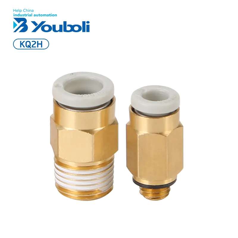 YBL KQ2H03-KQ2H16 황동 피팅 직선 관통 수 나사 공압 산업 응용 새로운 중고 플라스틱 구리 재료