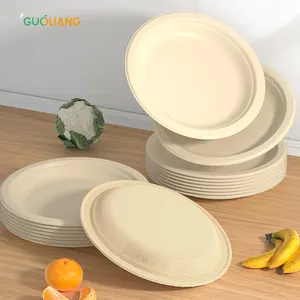 Wholesale Party Supplies Biodegradable 100% Compostable Paper Plates Disposable Plates