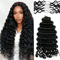 Extensions au crochet en cheveux humains vietnamiens Ghair, 14-24 pouces, sans nœuds, pré-séparées, ondulations profondes lâches, double trame machine