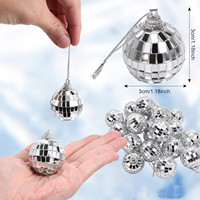 Nouvelle Arrivée Boule Disco Miroir en Verre Scintillant Rouge Bleu Rose Argent Or, Ornement Suspendu pour Fêtes et Événements
