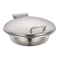 Chauffe-Plat Rond à Induction avec Charnière à Ressort, Équipement de Restauration Professionnel, Réchaud Buffet en Acier Inoxydable