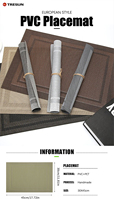 Set de Napperons de Table en PVC Tressé Gris Imperméable Personnalisé pour Cuisine et Restaurant – Idéal comme Cadeau