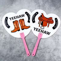 Ventilateur publicitaire en plastique personnalisé. Impression couleur HD recto-verso. Cadeau promotionnel d'été léger et durable. Logo et code QR bienvenus.
