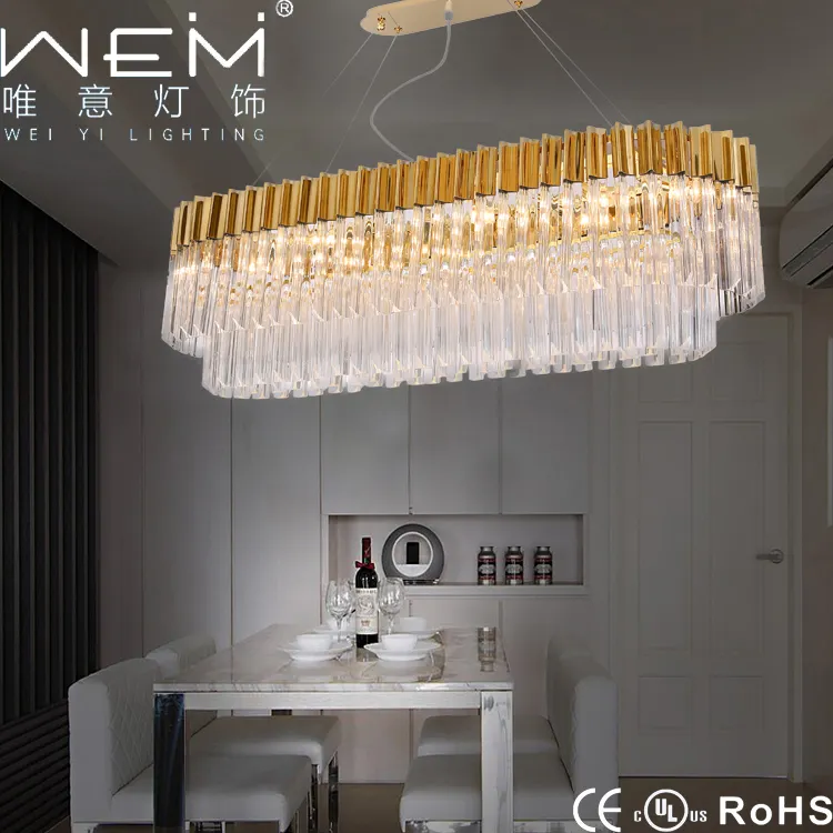 Modern home Hanging Lighting gold luxury LED ceiling k9 crystal dining table chandelier Pendant Light for Living Room