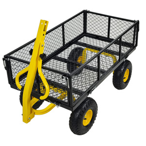 Garden <b>Cart</b> 960x510x220mm Carbon Steel Detachable Side Panels <b>For</b> Outdoor <b>Tools</b> Transport - Product Image 4