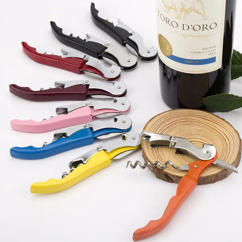 Premium Custom Color Promo Manual Double Lever Wine Bottle Corkscrew Opener