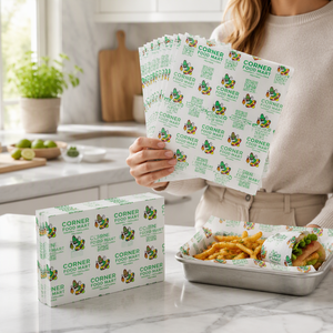 Folhas de Papel Antigordura Pré-Cortadas e Resistentes a Óleo para Embalagem de Cestas de Hambúrguer, Fornecedor Atacadista com Baixo MOQ - Product Image 2