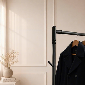 Minimalist Metal Clothing <b>Rack</b> Standing Type Height Adjustable Single Tier Wardrobe Storage Holder - Product Image 3