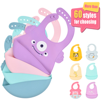 Mehr als 60 Styles Infant Kids Wasserdichtes Lätzchen Futter Fütterung Bandana Silikon Baby Lätzchen Mit Catcher