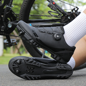 Chaussures de vélo de montagne pour hommes et femmes avec semelle extérieure en caoutchouc dur <span class=keywords><strong>large</strong></span>, chaussures de vélo de route non verrouillables pour l'hiver/l'été - Product Image 3