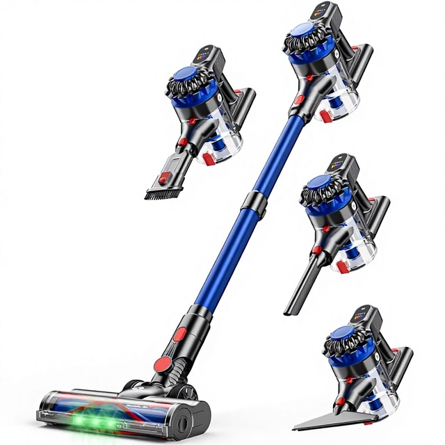 500W 40KPA Cordless Stick Vacuum Cleaner, Powerful Suction Handheld Vacuum with LED Light for Pet Hair, Hard Floor OEM ODM
