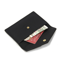 Dompet Wanita Kulit Sapi Asli Model Amplop Lucu untuk Kartu Kredit dan Bisnis, Tempat Kartu Kulit Sapi untuk Wanita