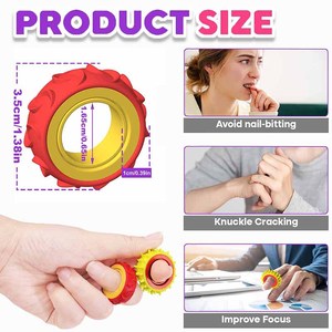 12 Pack Sensory <b>Stress</b> Relief Spinning <b>Ring</b> Silicone Rotating Fidget <b>Ring</b> Toy for Kids - Product Image 3