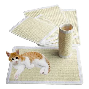 Estselling-almohadilla para rascar de gato, tela de sisal natural