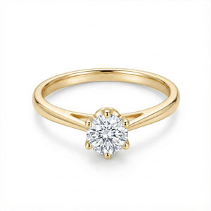 IGI認定 10K/14K/18K ソリッドゴールド 6プロング ラボダイヤモンドリング 2025 高級 クラシック ウェディング パーティー バンド - Product Image 3