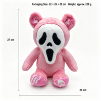 Ours en peluche d'Halloween mignon et effrayant avec masque d'horreur, poupée assise en peluche, cadeau pour adolescents et adultes, collection pour fête et étagère