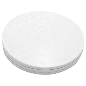12mm White Round Cake Board Double 10 Inch Gold <b>Grease</b> Resistant Cake Drum - Product Image 5