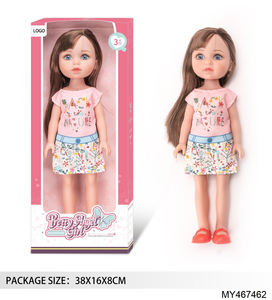 Muñeca de Moda de 14 Pulgadas, Adorable Vestido de Gasa de Primavera/Verano con Sombrero Blanco, Muñecas Americanas de Vinilo para Niñas - Product Image 4