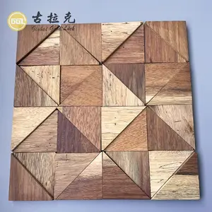 Art Decorative Wood Tile Wooden Restaurant Wall Tile Wood Mosaic