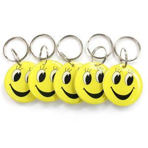 크리스탈 스마일 태그 ISO14443A 출입 통제 스마트 IC 키링 13.56MHz 태그 에폭시 카드 - Product Image 3