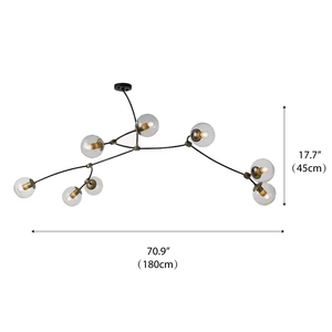 Edera Globe <span class=keywords><strong>lampadario</strong></span> ramificazione Mobile plafoniera con vetro trasparente <span class=keywords><strong>sfere</strong></span> e giunti in ottone, dichiarazione moderna per la sala da pranzo - Product Image 4