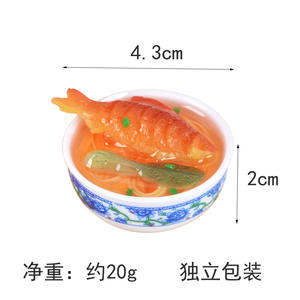 Jouets alimentaires simulés 4 cm – Modèle de bol de nouilles en <span class=keywords><strong>porcelaine</strong></span> bleue et blanche de style chinois, ensemble de jeu alimentaire pour nouilles au bœuf et ramen - Product Image 4