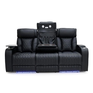 Geeksofa đồ nội thất da hiện đại điện điện chuyển động ngồi có thể ngả sofa Set với giao diện điều khiển & gấp xuống bảng cho phòng khách - Product Image 2