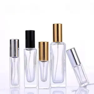 Wholesales Clear Mini 3ml 5ml 10ml 15ml 20ml 30ml 50ml 100ml Fancy Fragrance Square Glass Spray Perfume Bottles For Cosmetic