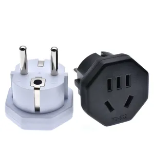 AU AS Ke Uni Eropa Adaptor Steker Amerika Australia Ke Eropa Adaptor Daya Perjalanan 2 Soket Steker Bulat Pengisi Daya Dinding Konverter AC