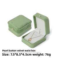Boîte de rangement pour bijoux pour femmes YWJW RB45 personnalisée, en tissu velours, avec fermoir en perles rectangulaire/carré, luxe léger
