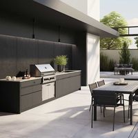 Armoire de cuisine mobile extérieure moderne Armoires de cuisine de luxe en acier inoxydable fabriquant des armoires de cuisine professionnelles Chine
