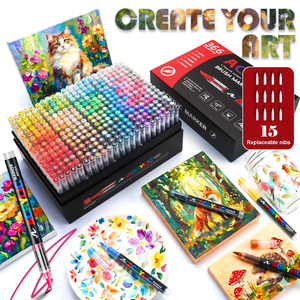Pennarelli artistici a inchiostro liquido a punta morbida, 320/366 <span class=keywords><strong>colori</strong></span>, <span class=keywords><strong>per</strong></span> disegno, graffiti fai da te, quaderni <span class=keywords><strong>per</strong></span> studenti, diari e creazioni artistiche - Product Image 4