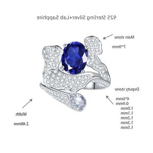 Bague en saphir bleu royal 2 carats pour homme, bijoux punk en pierres précieuses cultivées en laboratoire - Product Image 6