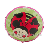Ballons gonflables en aluminium doré ronds de 18 pouces avec des images de dessins animés imprimées, décorations de fête de Noël individuelles