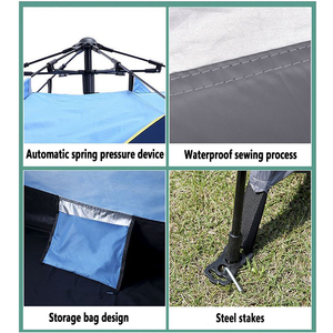 Tentes <span class=keywords><strong>de</strong></span> camping pliantes portables automatiques <span class=keywords><strong>Tente</strong></span> pop-up en tissu Oxford imperméable pour 1 à 2 et 3 à 4 personnes pour l'extérieur - Product Image 6